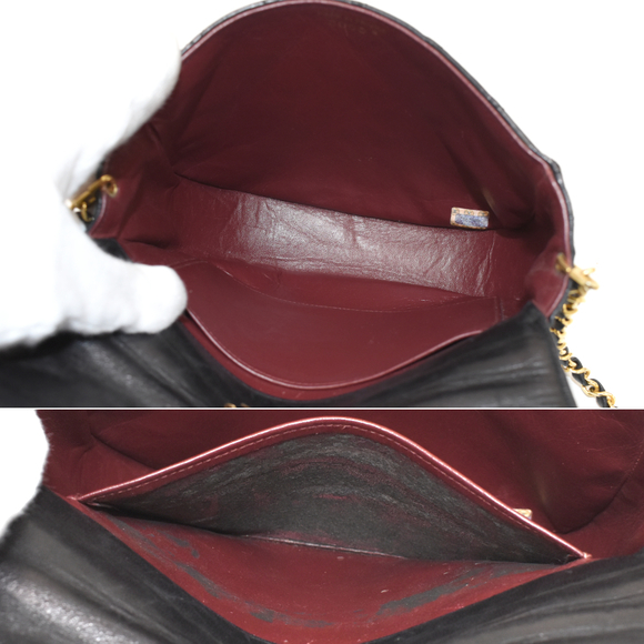 CHANEL Half Moon Chain Bag CocoMark Matelasse Flap Lambskin Black - Picture 7 of 9